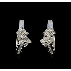 0.36ctw Diamond Earrings - 18KT White Gold