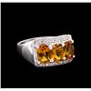 Image 1 : Crayola 2.40ctw Citrine and White Sapphire Ring - .925 Silver