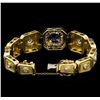 Image 3 : 2.40ctw Blue Sapphire and Diamond Bracelet - 18KT Yellow Gold