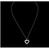 Image 2 : 10KT White Gold 0.50ctw Diamond Heart Pendant With Chain