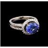 Image 1 : 2.35ct Tanzanite and Diamond Ring - 14KT White Gold