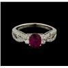 Image 2 : 1.09ct Ruby and Diamond Ring - 14KT White Gold