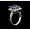 Image 3 : 4.25ct Tanzanite and Diamond Ring - 14KT White Gold