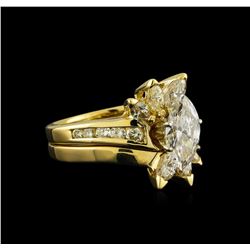 1.92ctw Diamond Wedding Ring and Band - 14KT Yellow Gold