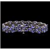 Image 2 : 21.20ctw Tanzanite and Diamond Bracelet - 14KT White Gold