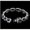 Image 3 : 35.86ctw Sapphire and Diamond Bracelet - 14KT White Gold
