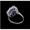 Image 3 : 5.16ctw Multi Gemstone and Diamond Ring - 14KT White Gold