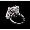 Image 3 : 12.82ct Amethyst and Diamond Ring - 14KT White Gold