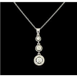 1.06ctw Diamond Pendant With Chain - 14KT White Gold