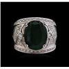 Image 2 : 14KT White Gold 6.63ct Emerald and Diamond Ring