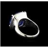Image 3 : GIA Cert 13.93ct Blue Sapphire and Diamond Ring - 14KT White Gold