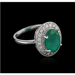 14KT White Gold 2.87ct Emerald and Diamond Ring
