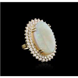 14KT Yellow Gold 14.73ct Opal and Diamond Ring