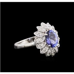 1.76ct Tanzanite and Diamond Ring - 14KT White Gold