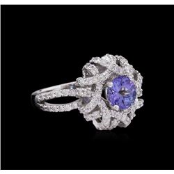 14KT White Gold 1.17ct Tanzanite and Diamond Ring