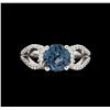 Image 2 : 2.63ct Light Blue Topaz and Diamond Ring - 14KT White Gold