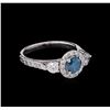 Image 1 : 1.33ctw Greenish Blue Diamond Ring - 14KT White Gold