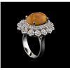 Image 4 : 3.96ct Opal and Diamond Ring - 14KT White Gold