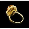 Image 3 : 5.25ct Citrine and Diamond Ring - 14KT Yellow Gold