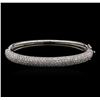Image 1 : 5.10ctw Diamond Bangle Bracelet - 14KT White Gold