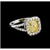 Image 1 : EGL USA Cert 2.86ctw VS1 Fancy Yellow Diamond Ring - Platinum