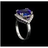 Image 4 : 4.82ctw Multi Gemstone and Diamond Ring - 14KT White Gold