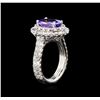 Image 4 : 3.79ct Tanzanite and Diamond Ring - 14KT White Gold