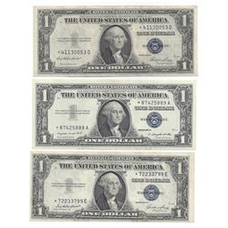 1935 Choice Uncirculated $1 Silver Certificate Currency Lot of 3