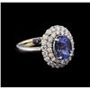 Image 1 : 2.73ct Tanzanite and Diamond Ring - 14KT White Gold