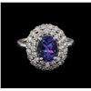 Image 2 : 2.73ct Tanzanite and Diamond Ring - 14KT White Gold