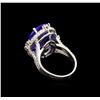 Image 3 : 10.18ct Tanzanite and Diamond Ring - 14KT White Gold