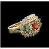 Image 1 : 14KT Yellow Gold 3.32ctw Sapphire and Diamond Ring