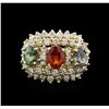 Image 2 : 14KT Yellow Gold 3.32ctw Sapphire and Diamond Ring