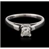 Image 2 : 14KT White Gold 0.54ct Princess Cut Diamond Solitaire Ring