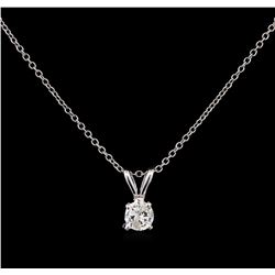 0.25ct Diamond Pendant With Chain - 14KT White Gold