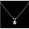 Image 1 : 0.25ct Diamond Pendant With Chain - 14KT White Gold
