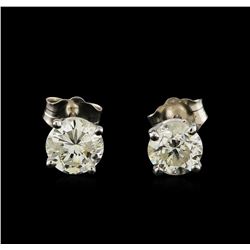 1.29ctw Diamond Stud Earrings - 14KT White Gold