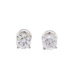 0.98ctw Diamond Stud Earrings - 14KT White Gold