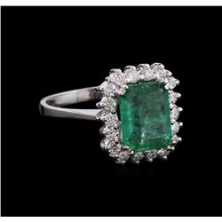 2.10ct Emerald and Diamond Ring - 14KT White Gold