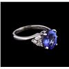 Image 1 : 2.08ct Tanzanite and Diamond Ring - 14KT White Gold