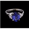 Image 2 : 2.08ct Tanzanite and Diamond Ring - 14KT White Gold