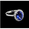 Image 1 : 3.14ct Tanzanite and Diamond Ring - 14KT White Gold