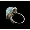 Image 3 : 10.20ct Opal and Diamond Ring - 14KT White Gold