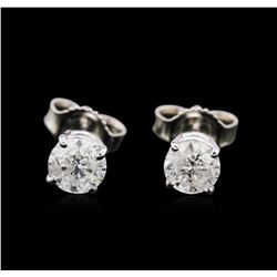 0.91ctw Diamond Stud Earrings - 14KT White Gold