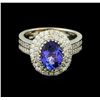 Image 2 : 2.39ct Tanzanite and Diamond Ring - 14KT White Gold