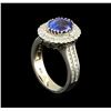 Image 4 : 2.39ct Tanzanite and Diamond Ring - 14KT White Gold