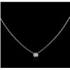Image 1 : 14KT White Gold 0.15ct Diamond Solitaire Pendant With Chain