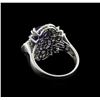 Image 3 : 3.76ct Tanzanite and Diamond Ring - 14KT White Gold