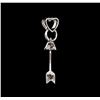 Image 2 : 0.10ctw Diamond Heart and Arrow Pendant - 14KT White Gold