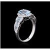 Image 3 : 14KT White Gold 1.75ct Aquamarine and Diamond Ring